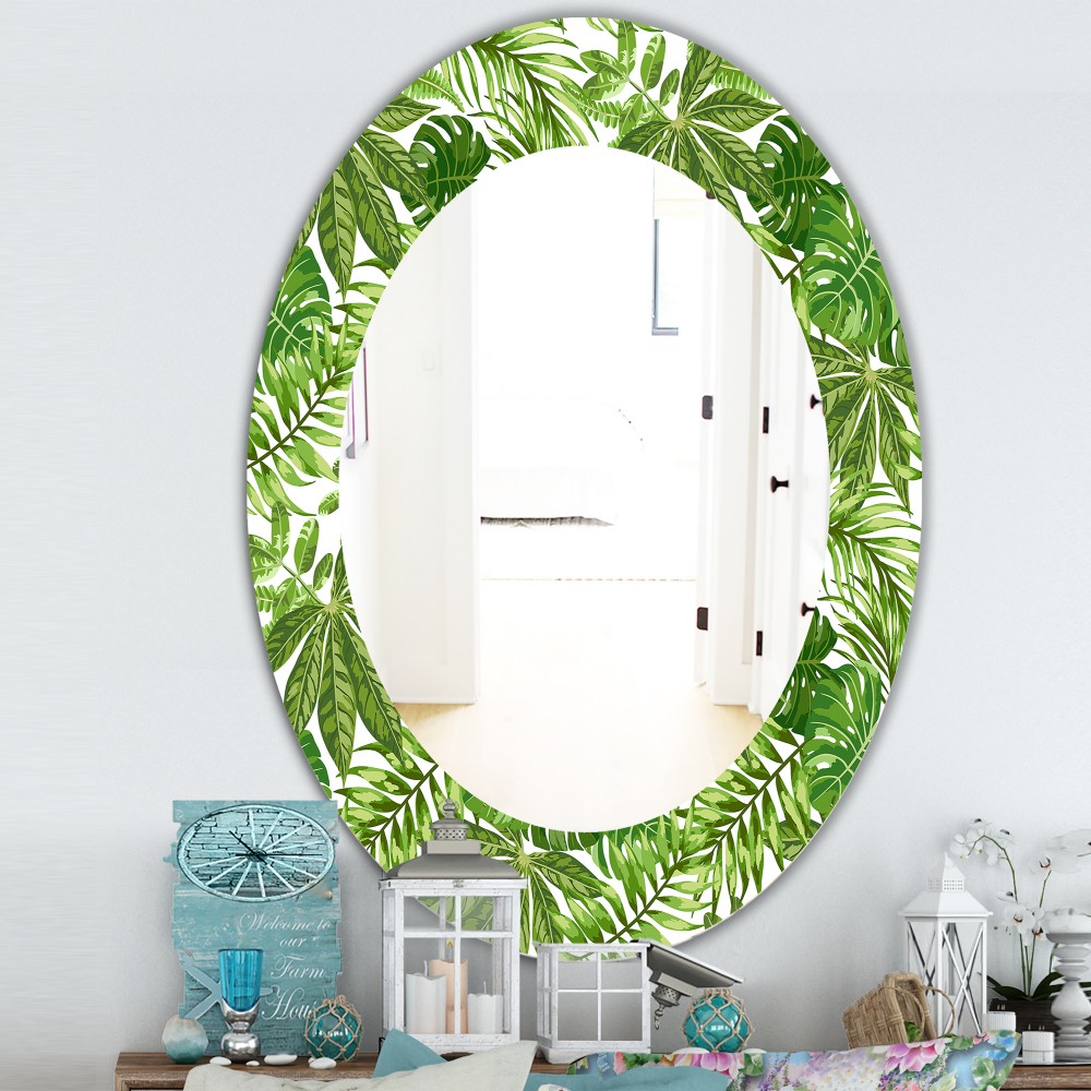 Tropical Mood Foliage 19 - Tropical Oval Mirror