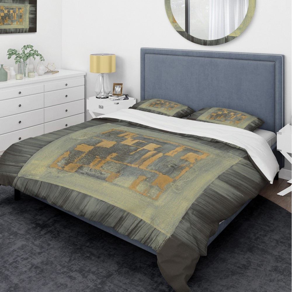 Designart Gold Geometric Tapestry II Glam Comforter Bedding Set